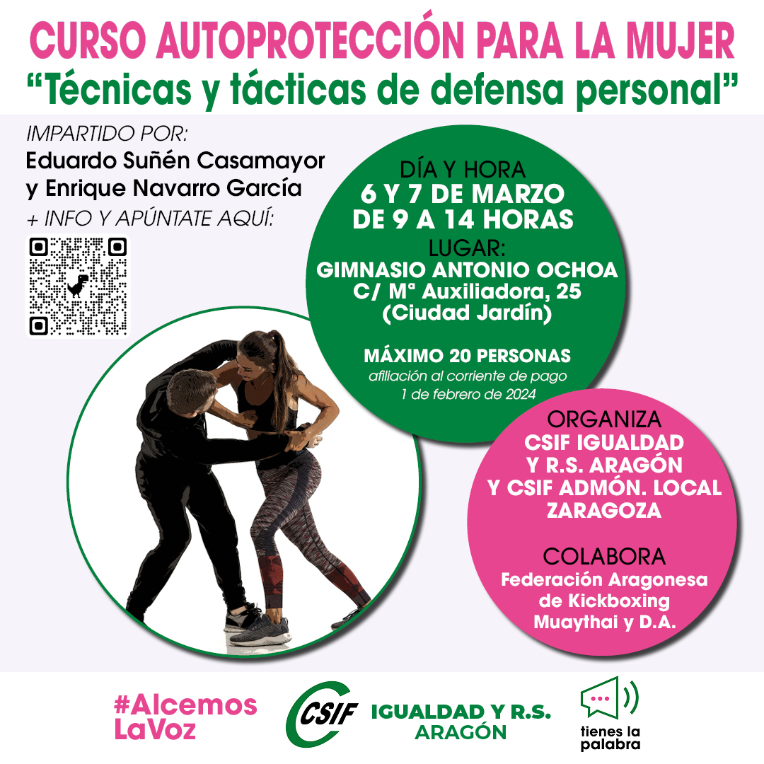 CSIF Igualdad Aragón organiza un curso de defensa personal para mujeres
