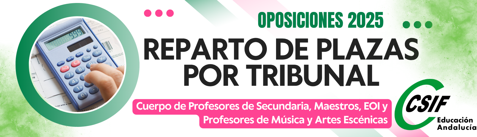 CSIF | OPOSICIONES 2025 - Reparto provisional de plazas por tribunal