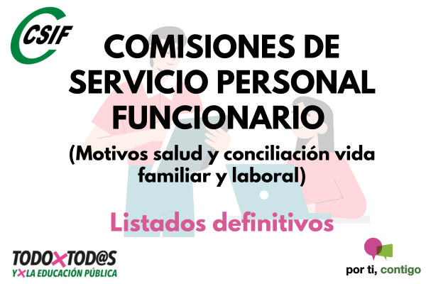 CSIF | Comisiones de servicio personal funcionario (motivos de salud y ...