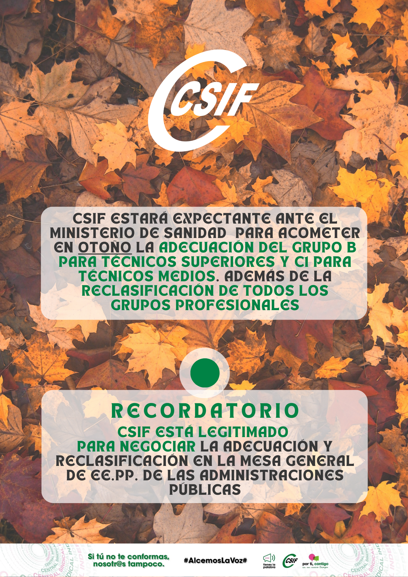 CSIF estará expectante ante el Ministerio de Sanidad para acometer en otoño la adecuación y reclasificación de todos los grupos profesionales