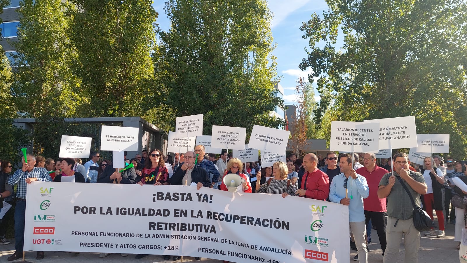 Concentración del sector de AGJA de CSIF en Granada