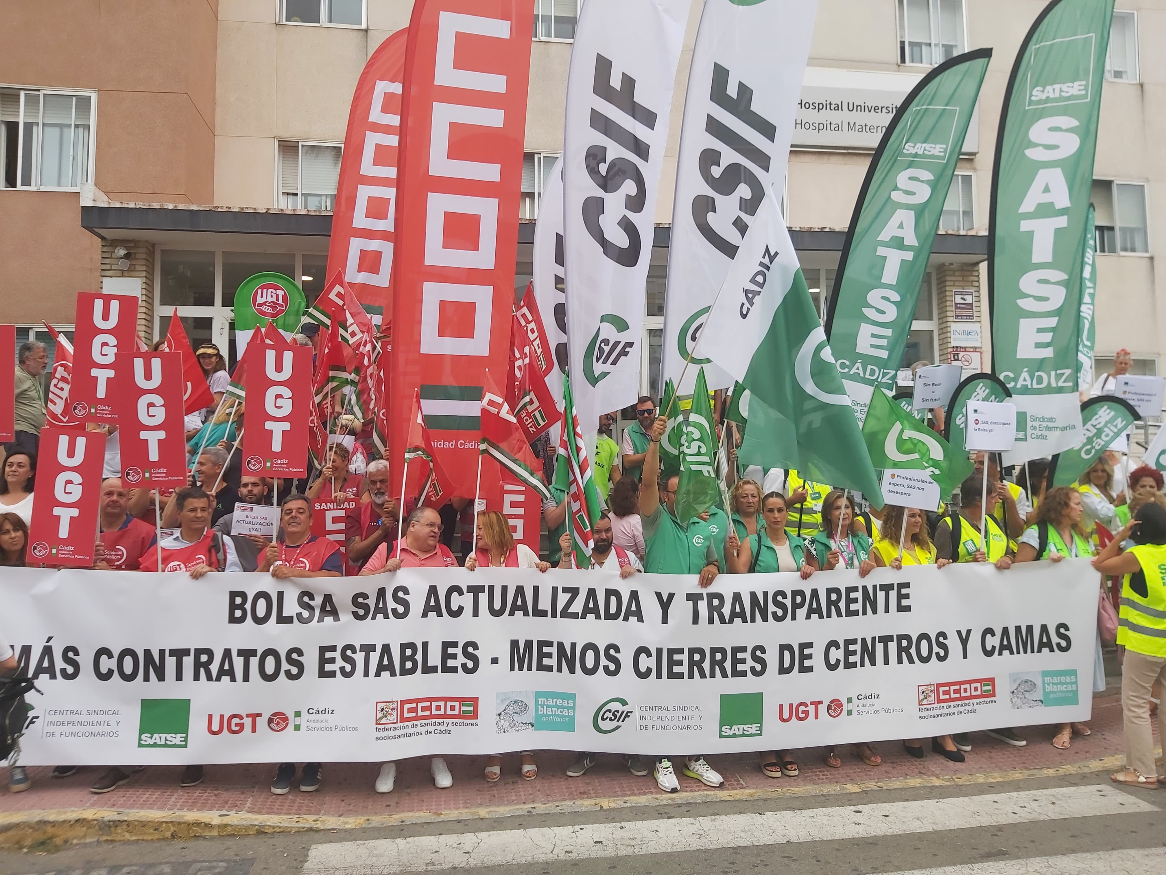 Concentración sindical en Cádiz