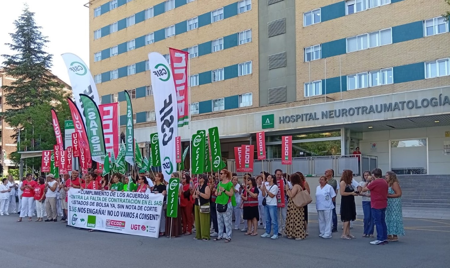 Concentración sindical en Granada