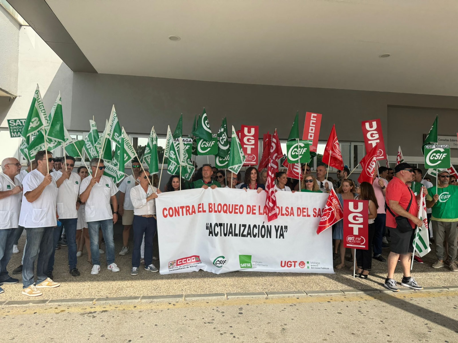 Concentración sindical en Málaga
