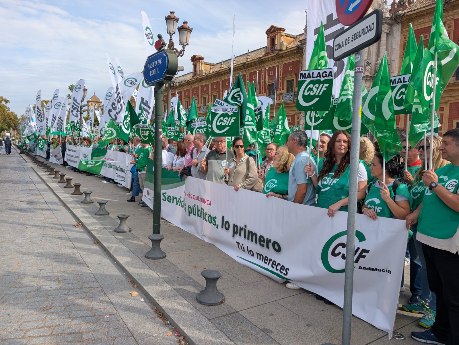 Un momento de la protesta en San Telmo
