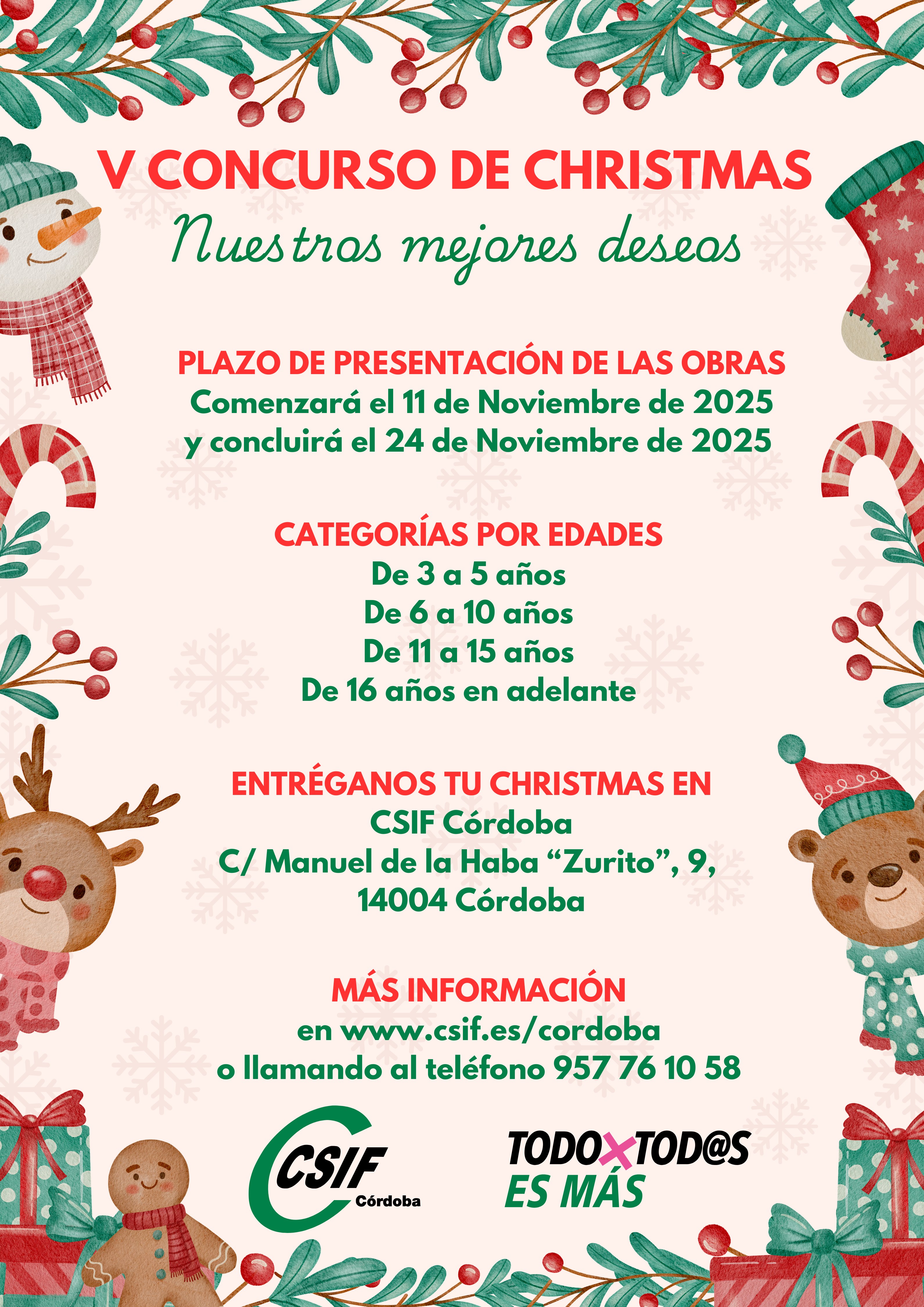 Cartel V Concurso Christmas "Nuestros mejores deseos"