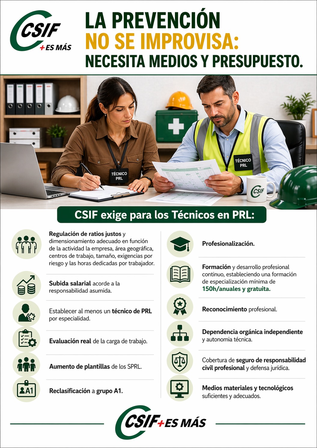 Cartel de técnicos