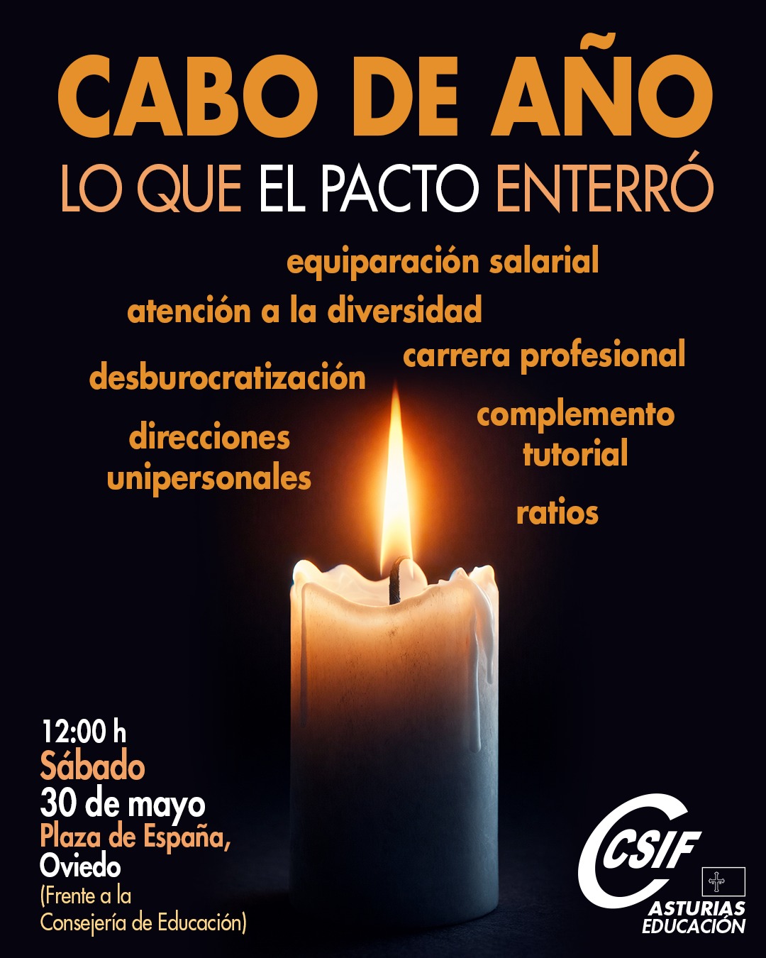CSIF - CABO DE AÑO PACTO ASTURIAS EDUCA 01. VELA
