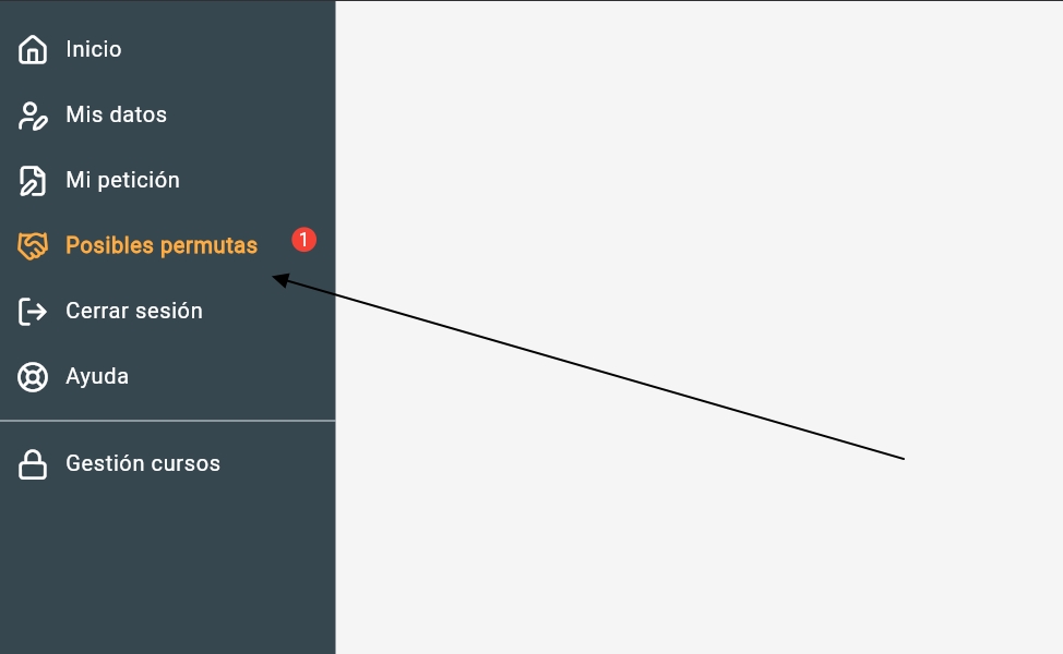 Búsqueda de permutas por filtros en la aplicación
