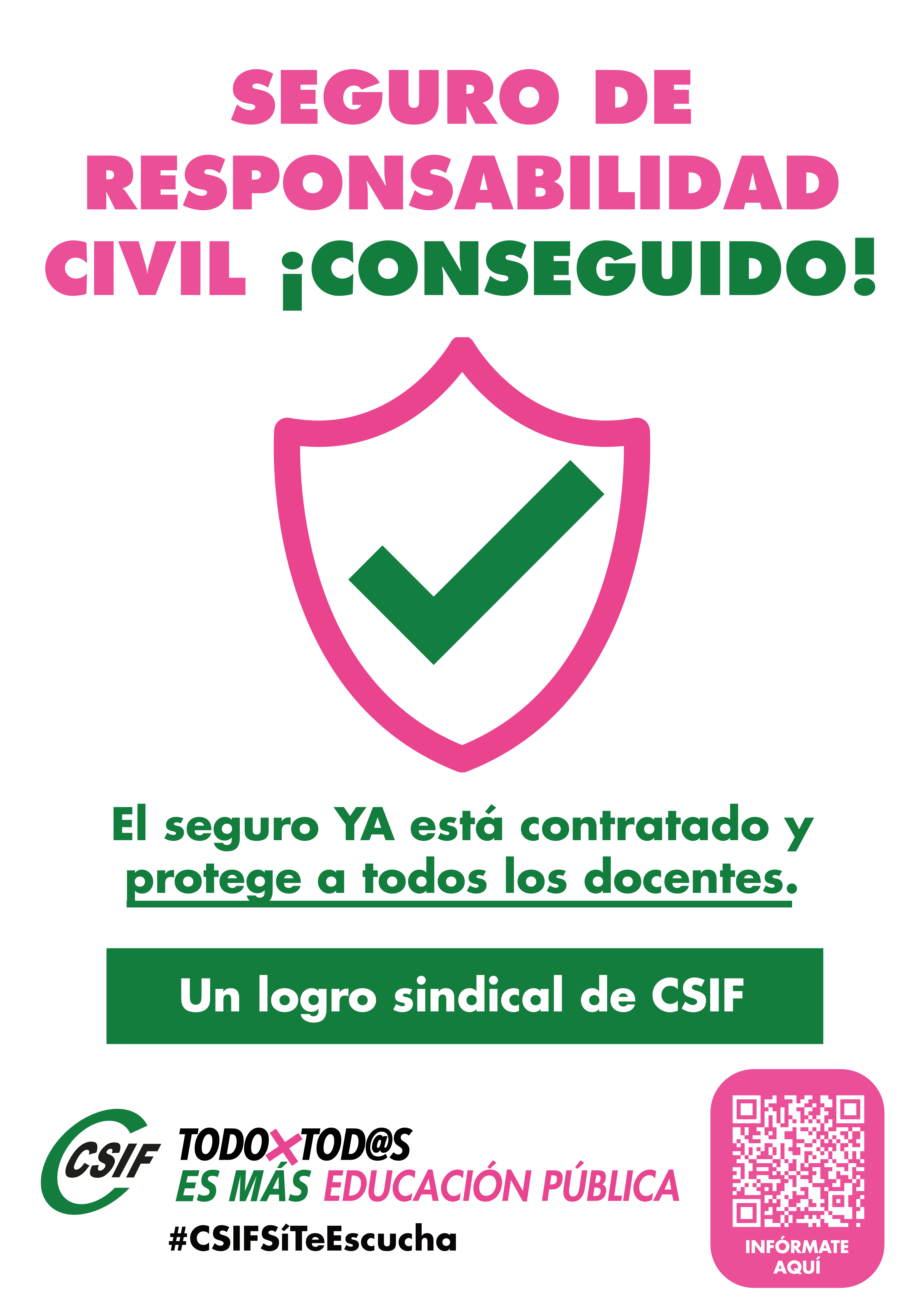 Cartel Seguro RC - Un logro sindical de CSIF
