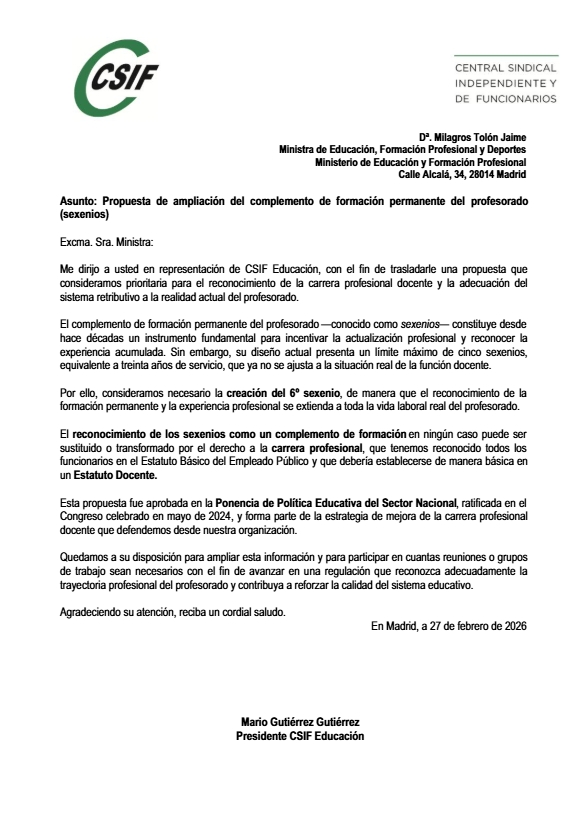 Miniatura del escrito al Ministerio