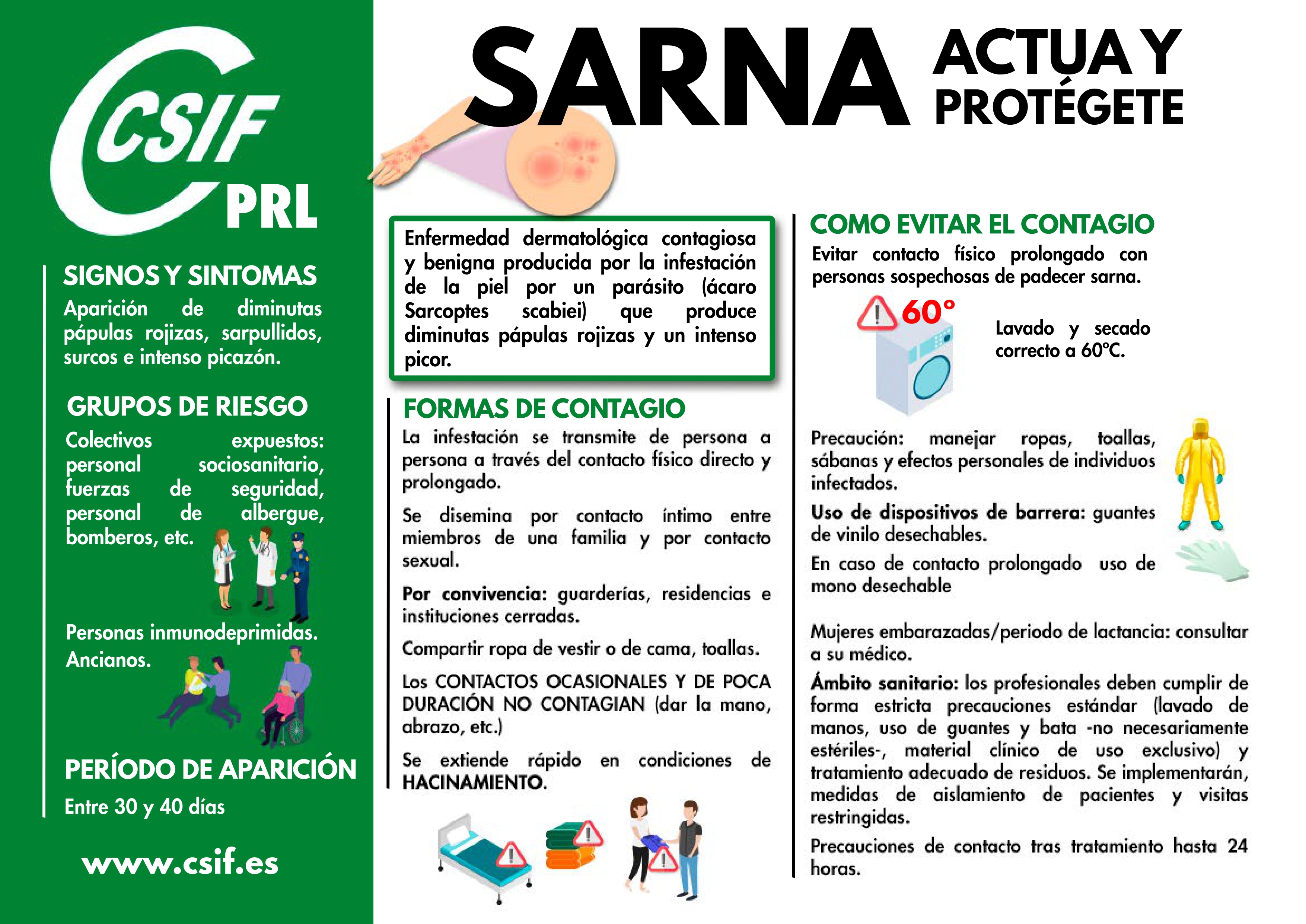 Sarna · Actúa y protégete