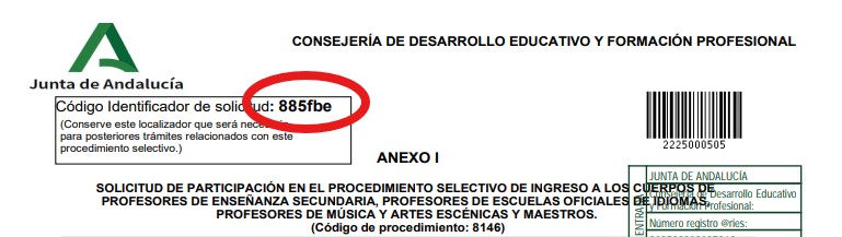 Ejemplo de código identificador de solicitud