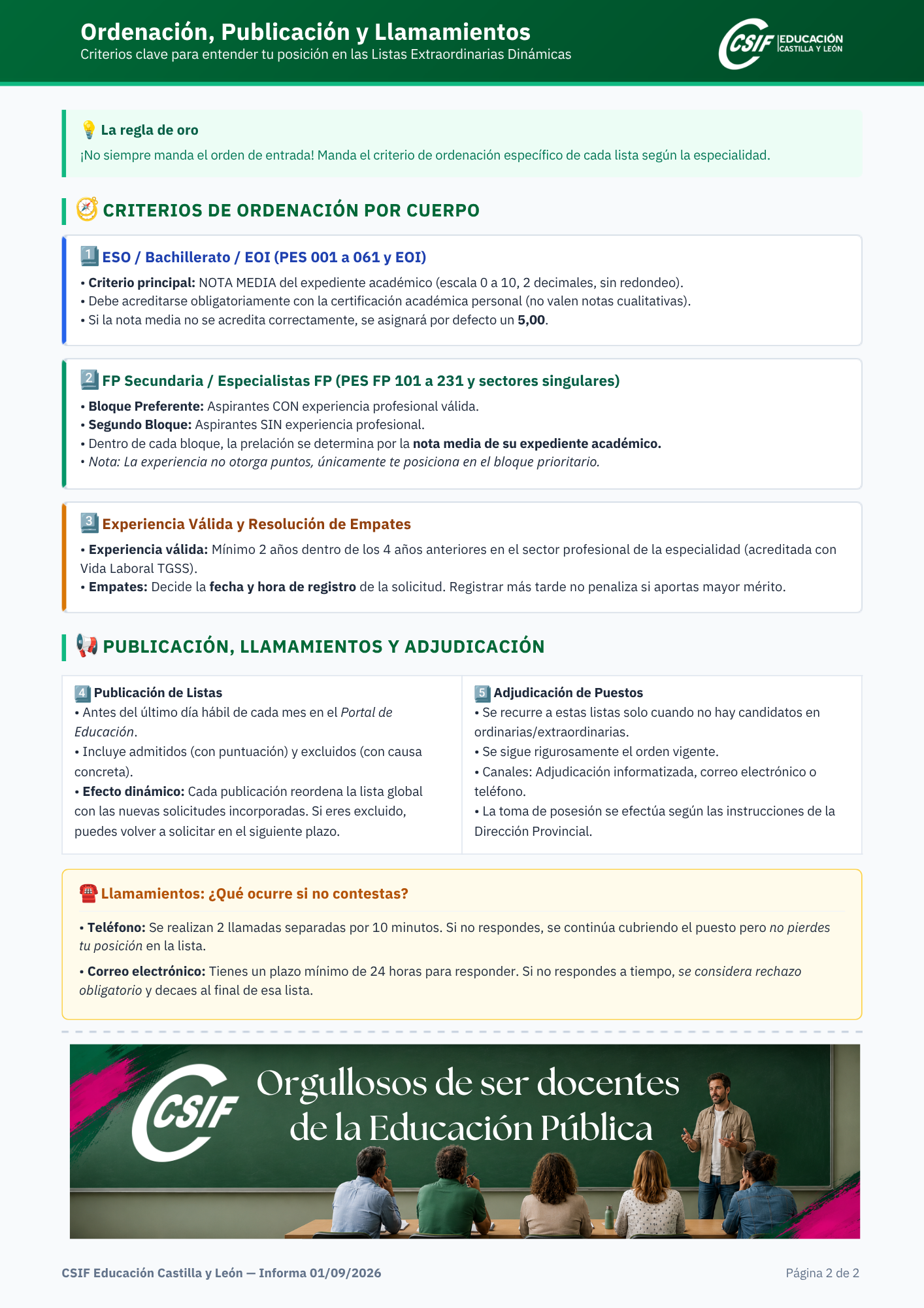 CSIF INFORMA Listas Extraordinarias Dinámicas - página 2 de 2