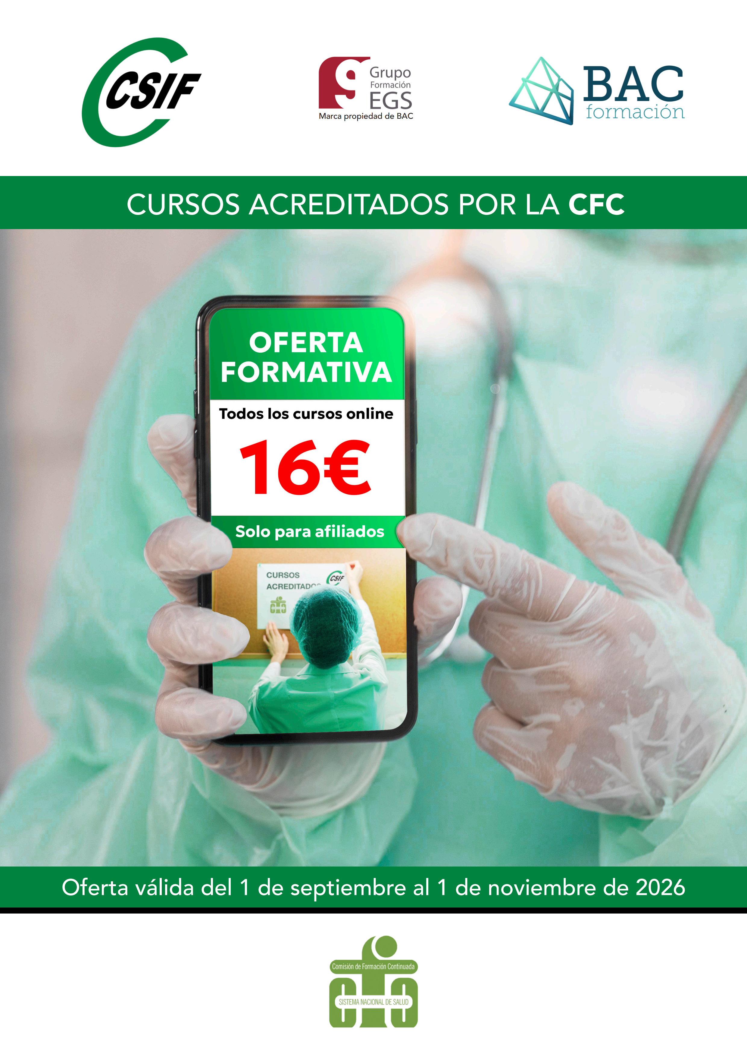 Cursos acreditados por la Comisión de Formación Continuada para personal sanitario