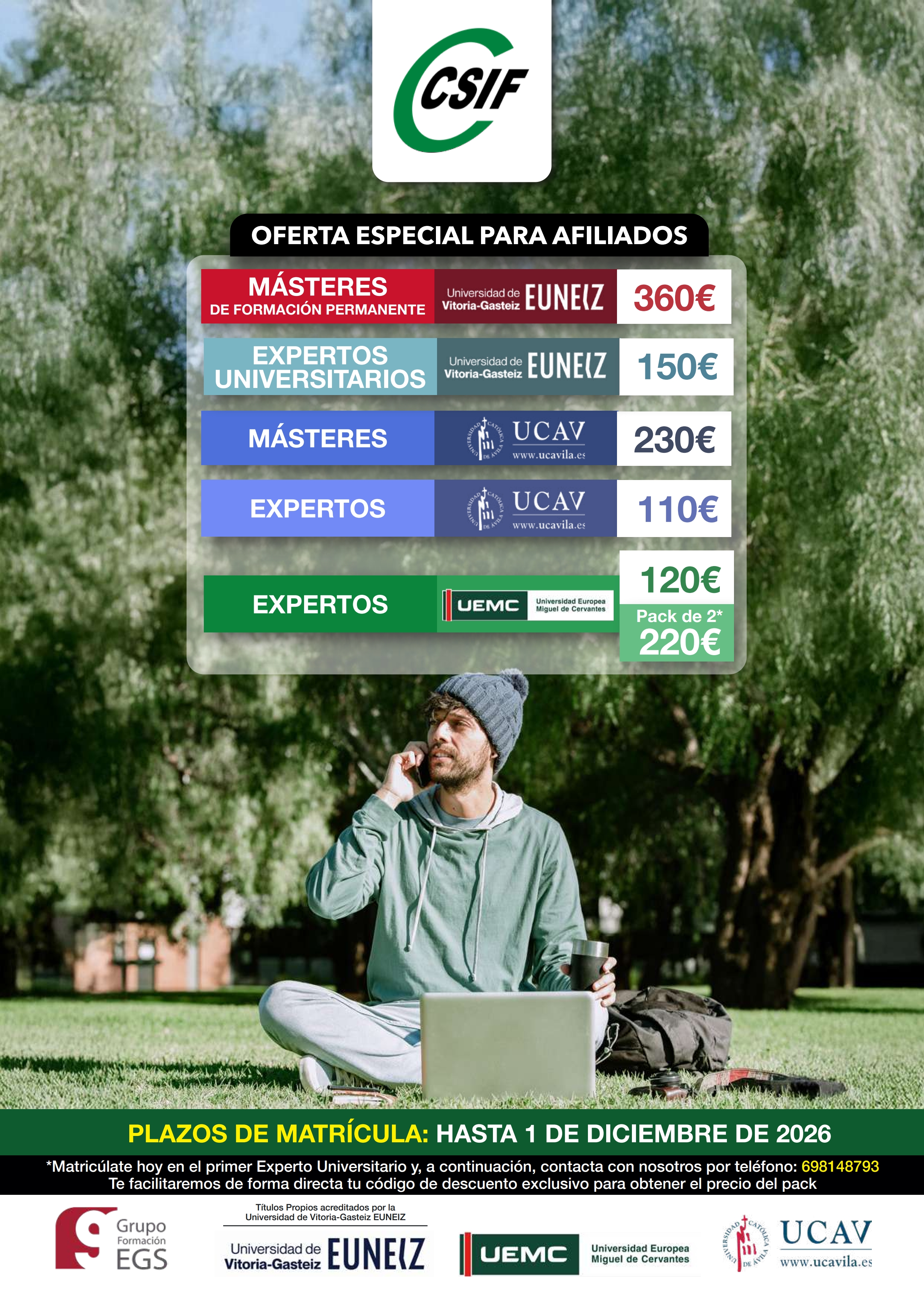 Másteres y expertos universitarios